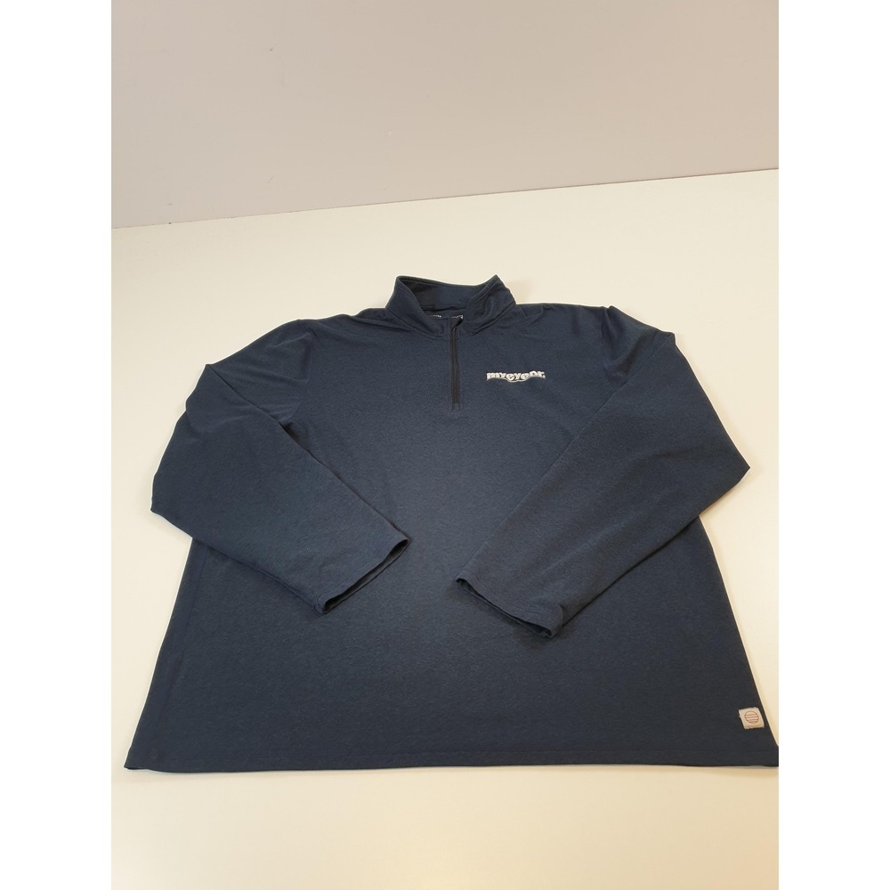 Marine Layer Mens Weekend Sport Quarter 1/4 Zip Pullover Navy 2XL Company Logo